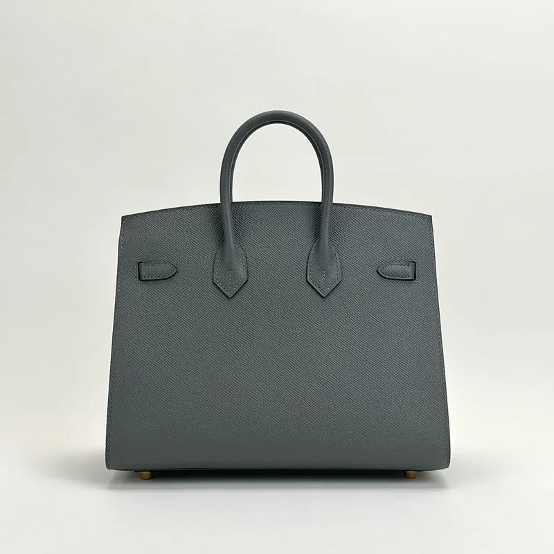 BIRKIN 25 EPSOM LEATHER (SELLIER SHAPE) GRIS MEYER WITH GOLD HARDWARE (GHW) - 2
