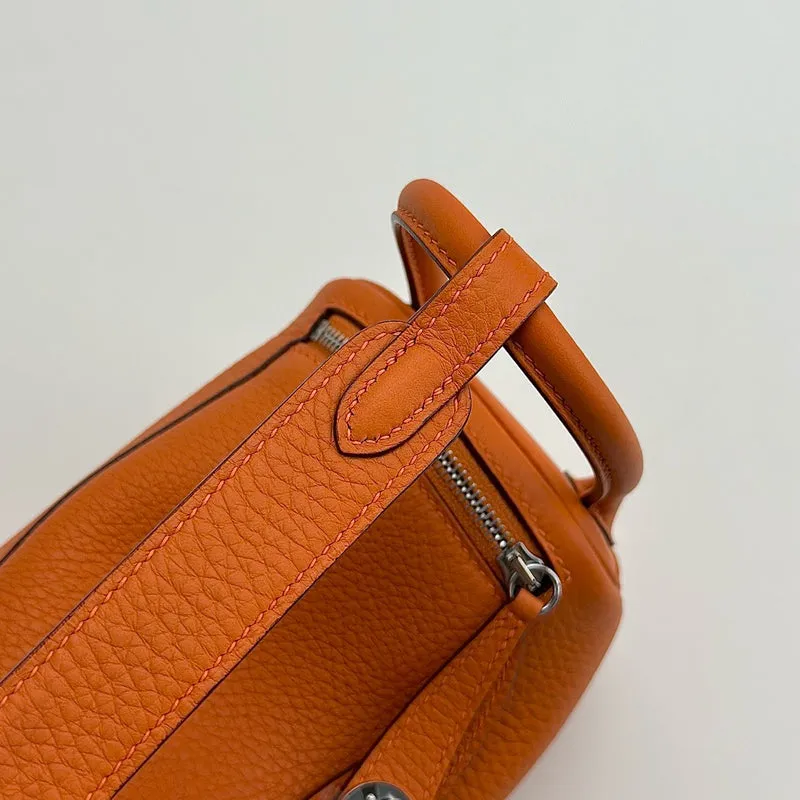 MINI LINDY 20 CLEMENCE LEATHER ORANGE WITH PALLADIUM HARDWARE (PHW) - 4