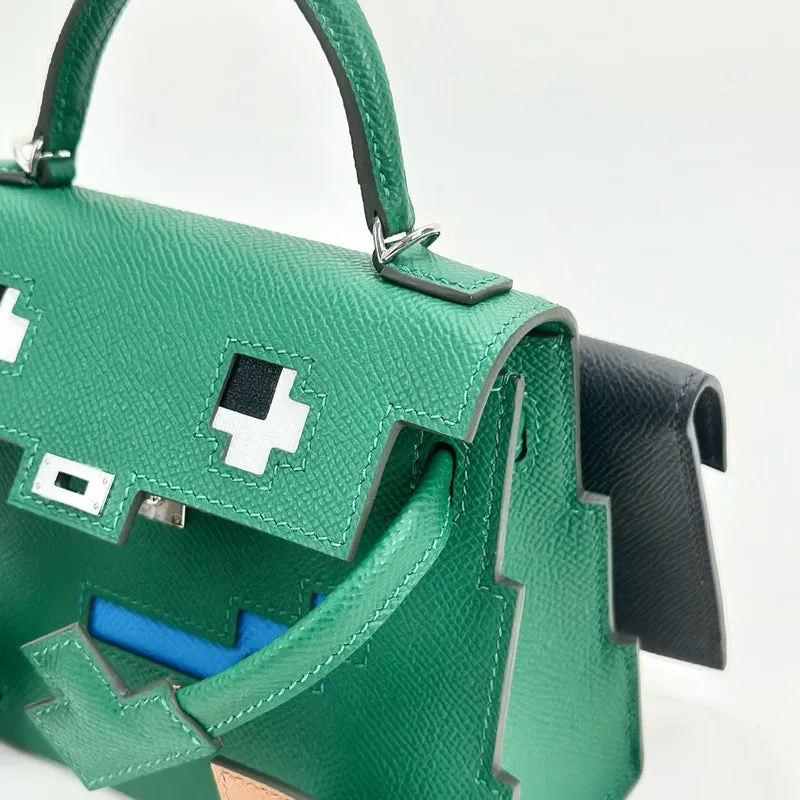 KELLY PICTO DOLL EPSOM LEATHER VERT VERTIGO WITH PALLADIUM HARDWARE (PHW) - 5