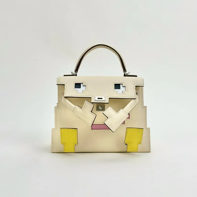 KELLY PICTO DOLL EPSOM LEATHER NATA WITH PALLADIUM HARDWARE (PHW) - 2