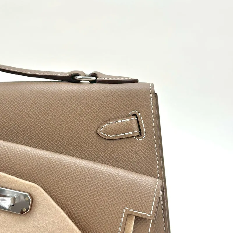KELLY DESORDRE EPSOM LEATHER ETOUPE WITH PALLADIUM HARDWARE (PHW) - 4
