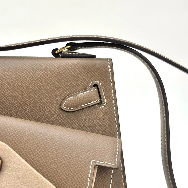 KELLY DESORDRE EPSOM LEATHER ETOUPE WITH GOLD HARDWARE (GHW) - 3