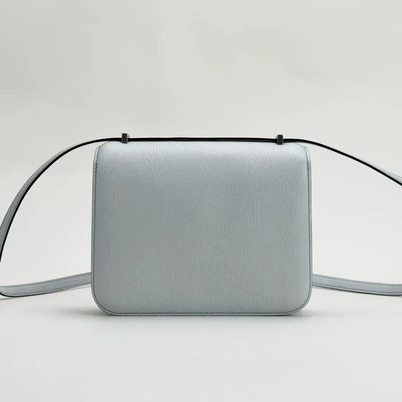 CONSTANCE 18 (MINI) CHEVRE LEATHER BLEU BRUME WITH PALLADIUM HARDWARE (PHW) - 3