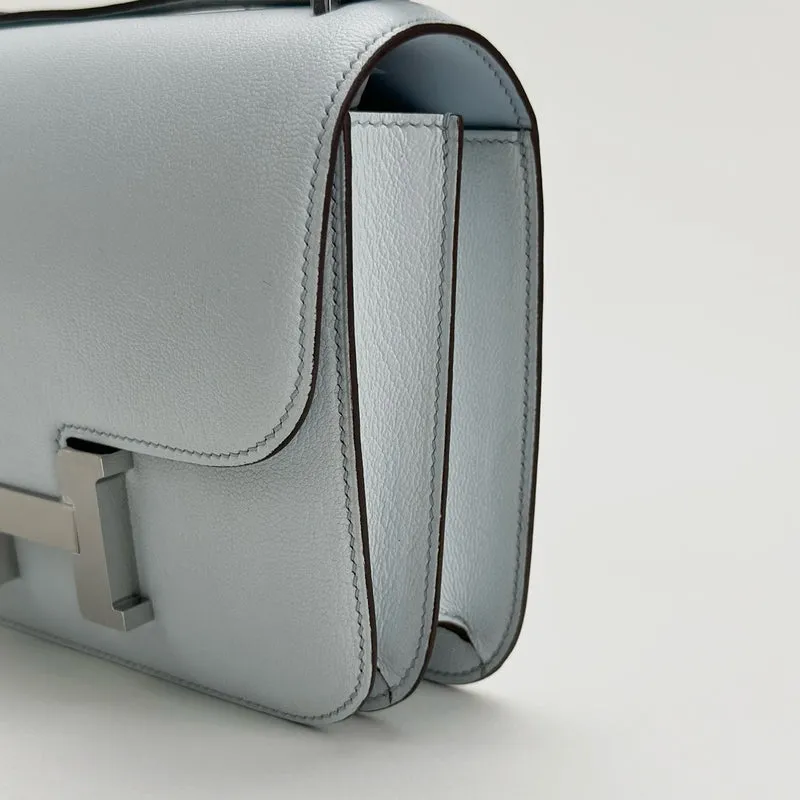 CONSTANCE 18 (MINI) CHEVRE LEATHER BLEU BRUME WITH PALLADIUM HARDWARE (PHW) - 4