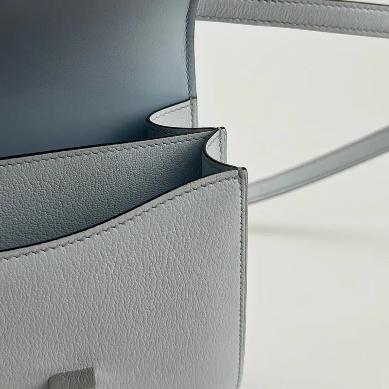 CONSTANCE 18 (MINI) CHEVRE LEATHER BLEU BRUME WITH PALLADIUM HARDWARE (PHW) - 5