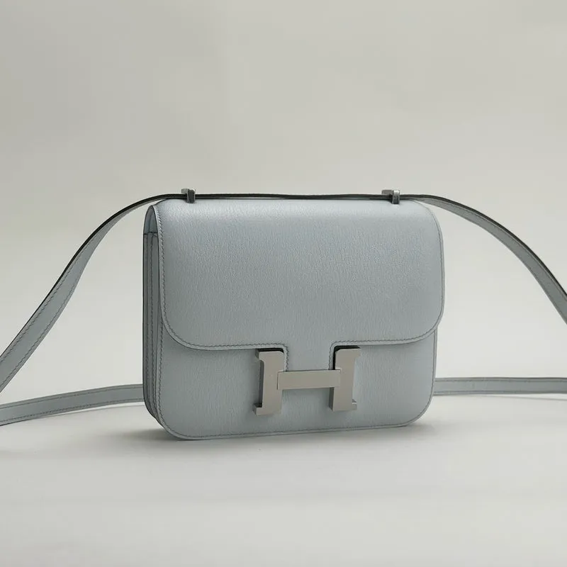 CONSTANCE 18 (MINI) CHEVRE LEATHER BLEU BRUME WITH PALLADIUM HARDWARE (PHW) - 2