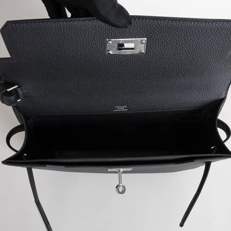 KELLY DEPECHES 25 TOGO LEATHER BLACK WITH PALLADIUM HARDWARE (PHW) - 3
