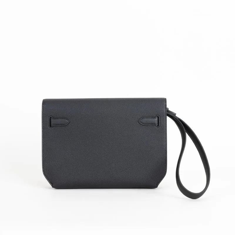 KELLY DEPECHES 25 TOGO LEATHER SO BLACK WITH PVD BLACK HARDWARE (LIMITED) - 2