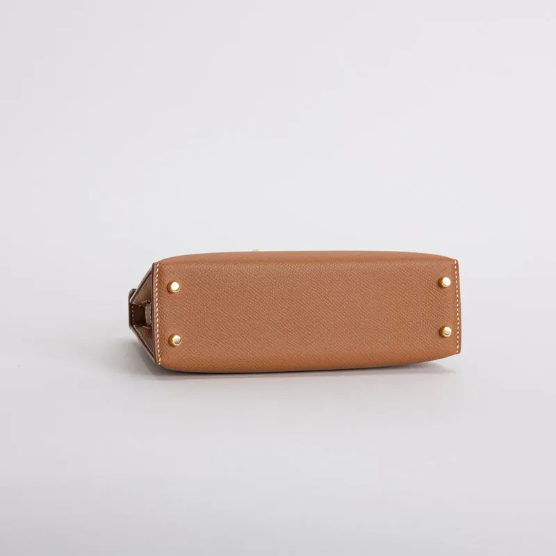 MINI KELLY II (20) EPSOM LEATHER GOLD WITH GOLD HARDWARE (GHW) - 6