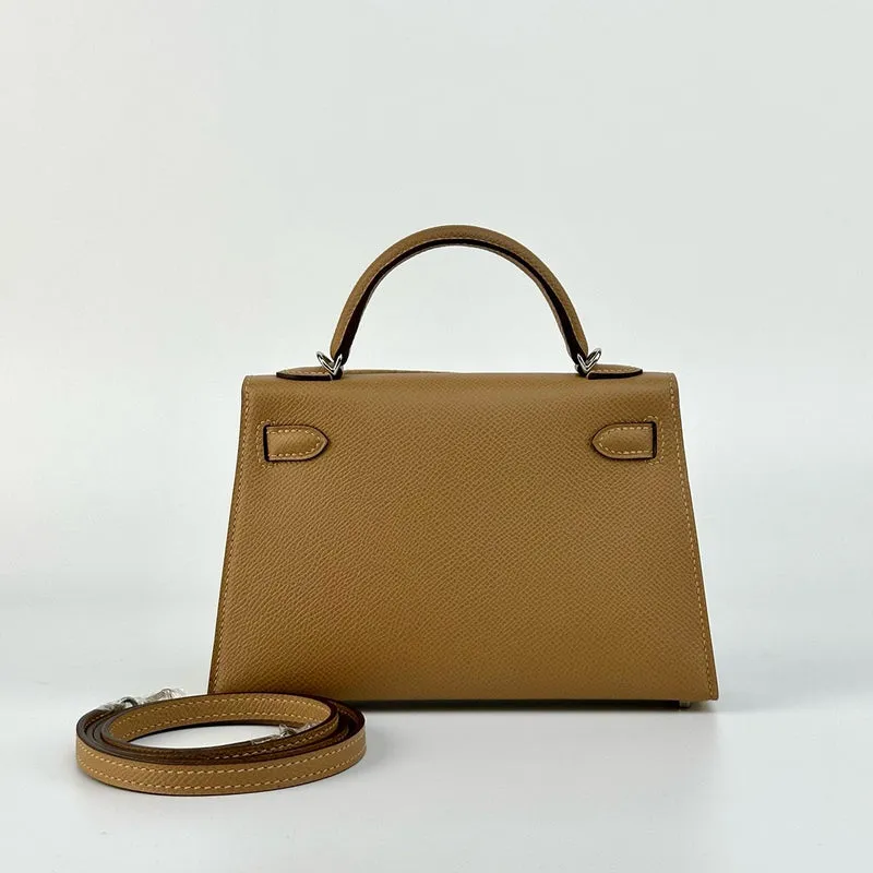 MINI KELLY II (20) EPSOM LEATHER CHAI WITH PALLADIUM HARDWARE (PHW) - 3