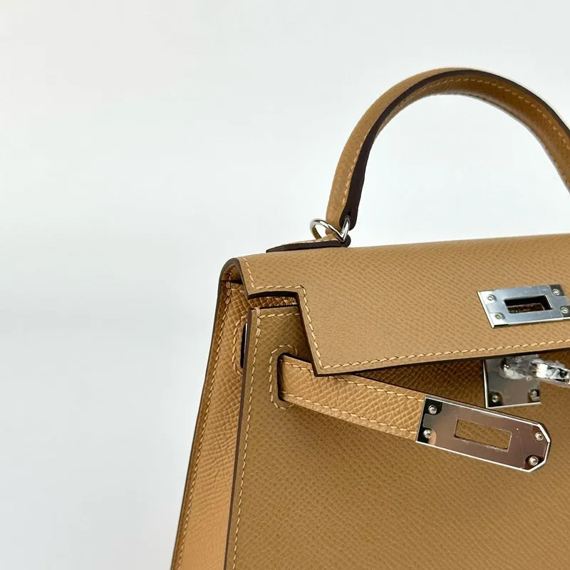 MINI KELLY II (20) EPSOM LEATHER CHAI WITH PALLADIUM HARDWARE (PHW) - 4