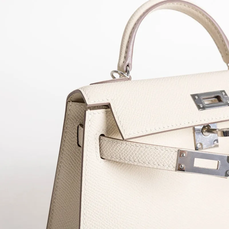 MINI KELLY II (20) EPSOM LEATHER CRAIE WITH PALLADIUM HARDWARE (PHW) - 4