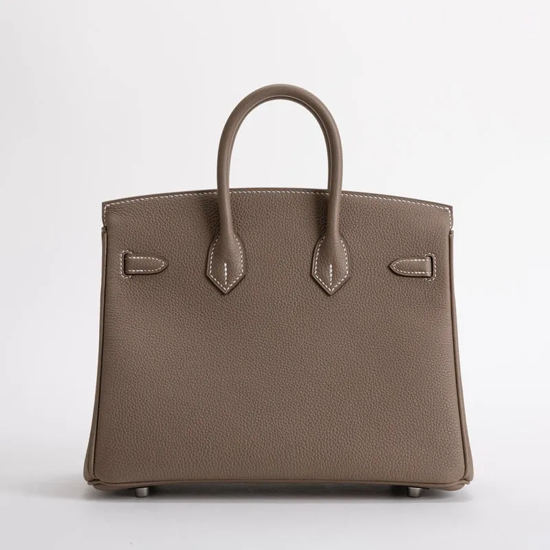 BIRKIN 25 TOGO LEATHER ETOUPE WITH PALLADIUM HARDWARE (PHW) - 2