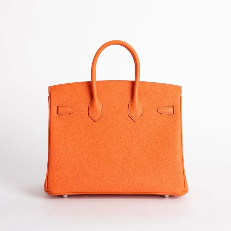 BIRKIN 25 TOGO LEATHER ORANGE WITH PALLADIUM HARDWARE (PHW) - 2