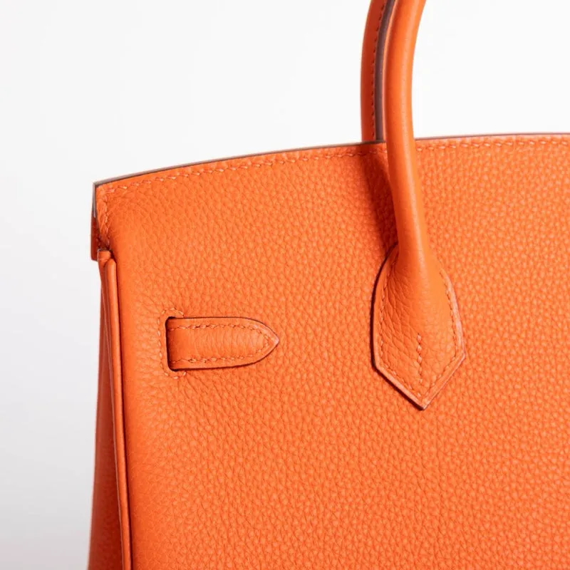 BIRKIN 25 TOGO LEATHER ORANGE WITH PALLADIUM HARDWARE (PHW) - 5