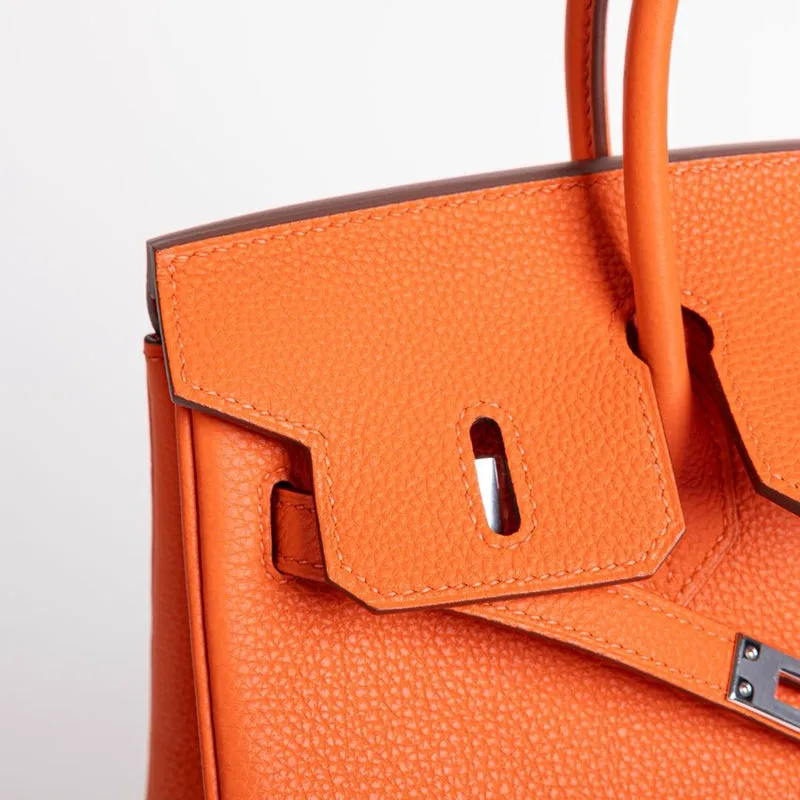 BIRKIN 25 TOGO LEATHER ORANGE WITH PALLADIUM HARDWARE (PHW) - 3