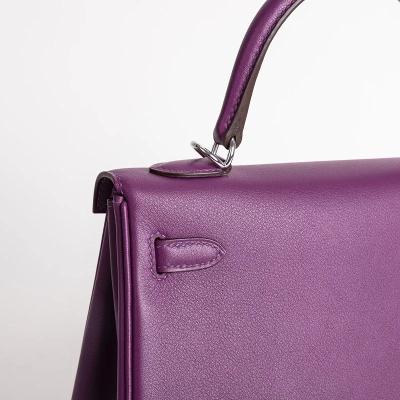 KELLY 25 SWIFT LEATHER ANEMONE WITH PALLADIUM HARDWARE (PHW) - 3