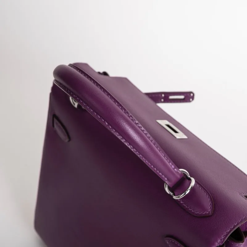 KELLY 25 SWIFT LEATHER ANEMONE WITH PALLADIUM HARDWARE (PHW) - 4