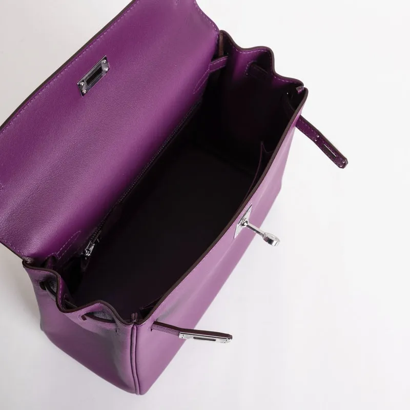 KELLY 25 SWIFT LEATHER ANEMONE WITH PALLADIUM HARDWARE (PHW) - 2