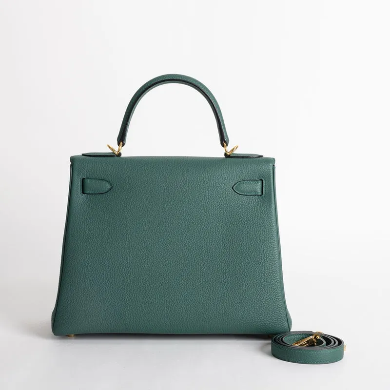 KELLY 28 TOGO LEATHER MALACHITE WITH GOLD HARDWARE (GHW) - 2