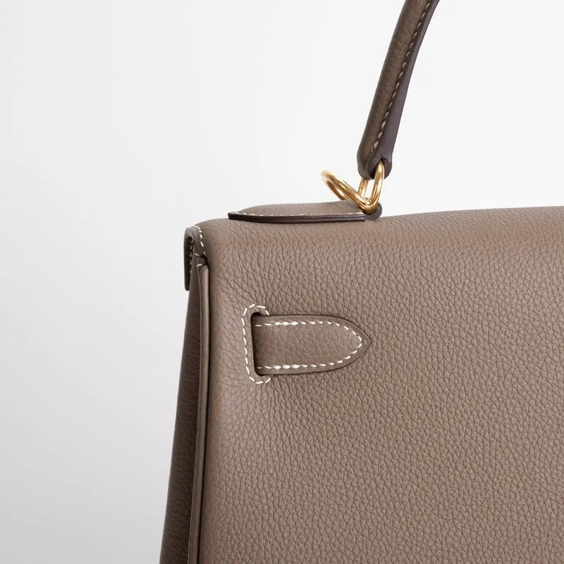 KELLY 28 TOGO LEATHER ETOUPE WITH GOLD HARDWARE (GHW) - 4