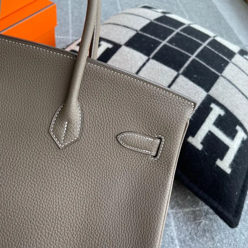 BIRKIN 35 TOGO LEATHER ETOUPE PALLADIUM HARDWARE (PHW) - 7