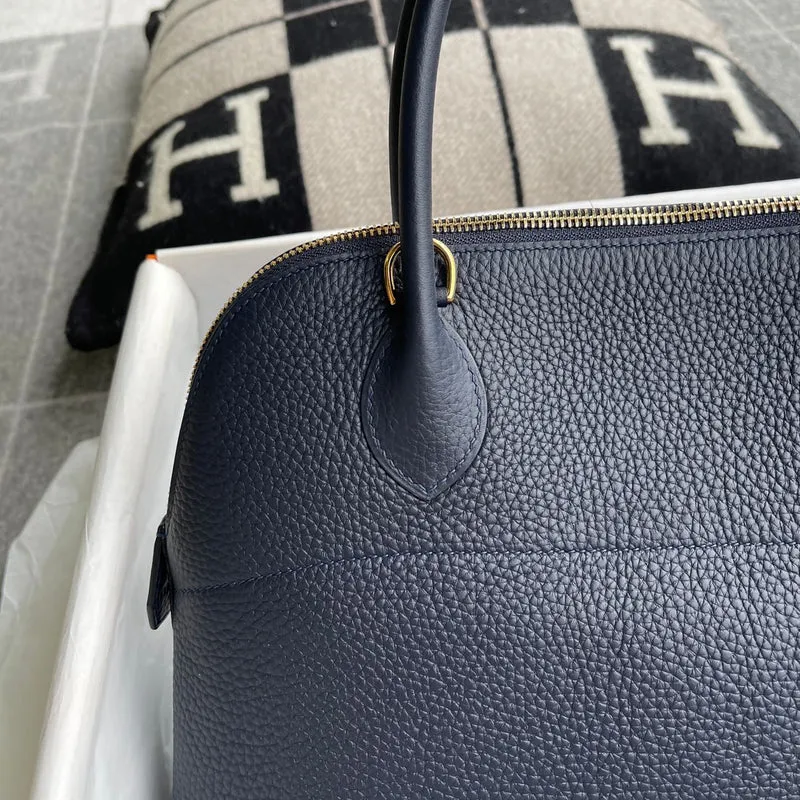 BOLIDE 31 CLEMENCE LEATHER BLEU NUIT WITH GOLD HARDWARE (GHW) - 3