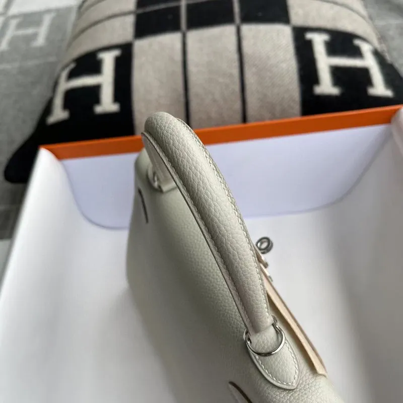 KELLY 25 TOGO LEATHER PEARL GREY WITH PALLADIUM HARDWARE (PHW) - 3
