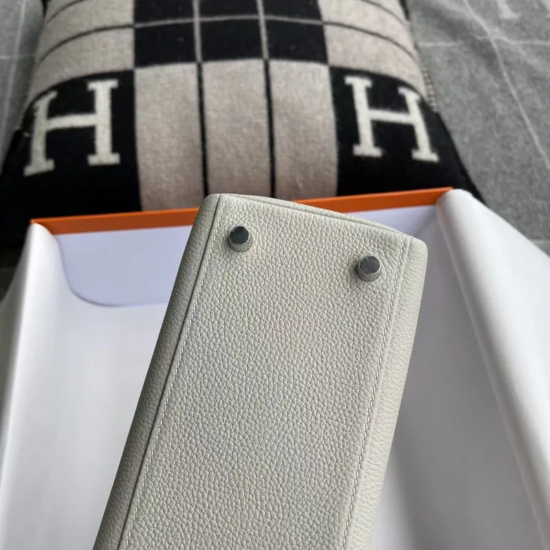 KELLY 25 TOGO LEATHER PEARL GREY WITH PALLADIUM HARDWARE (PHW) - 5