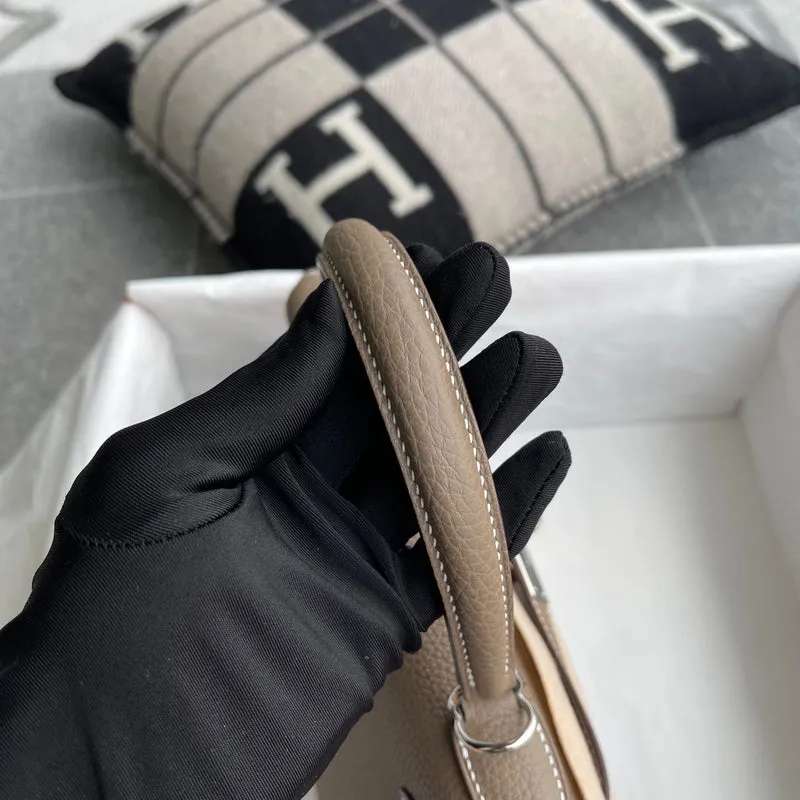 KELLY 28 RETOURNE TOGO LEATHER ETOUPE WITH PALLADIUM HARDWARE (PHW) - 5