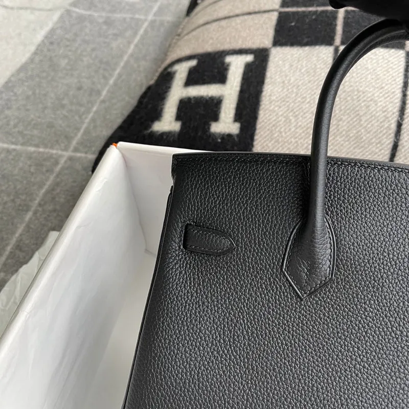 BIRKIN 25 TOGO LEATHER NOIR (BLACK) WITH ROSE GOLD HARDWARE (RGHW) - 3