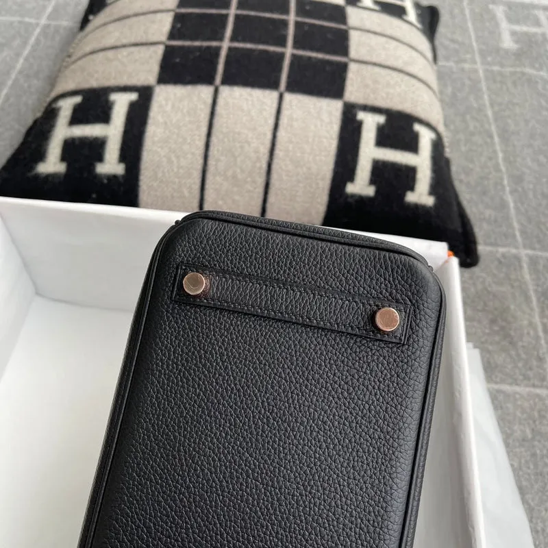 BIRKIN 25 TOGO LEATHER NOIR (BLACK) WITH ROSE GOLD HARDWARE (RGHW) - 4