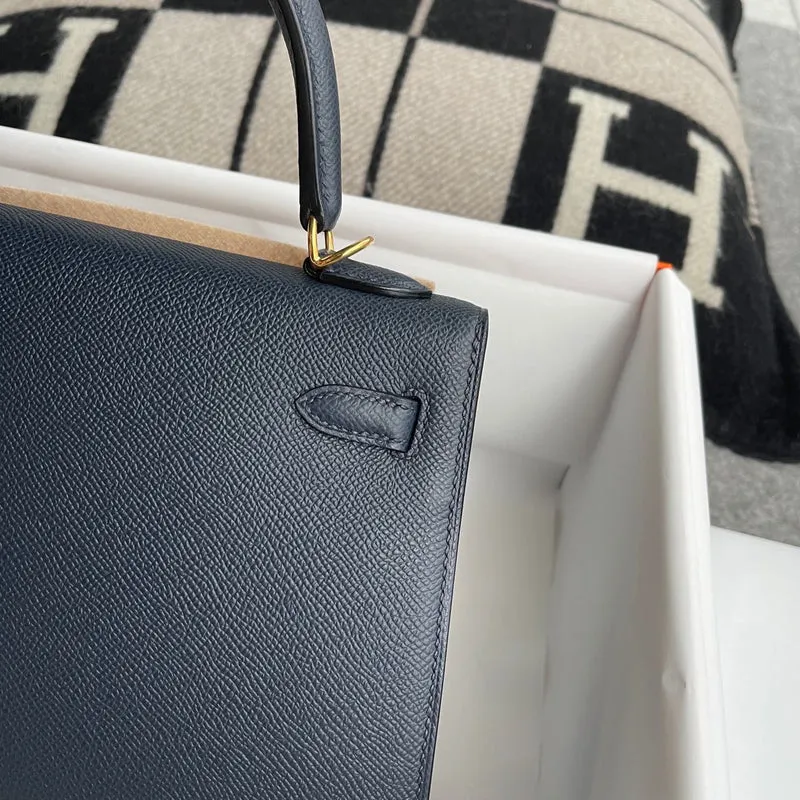 KELLY 25 EPSOM LEATHER BLEU NUIT WITH GOLD HARDWARE (GHW) - 5