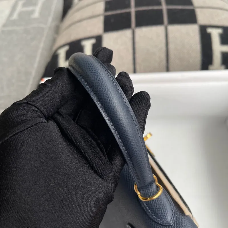 KELLY 25 EPSOM LEATHER BLEU NUIT WITH GOLD HARDWARE (GHW) - 7
