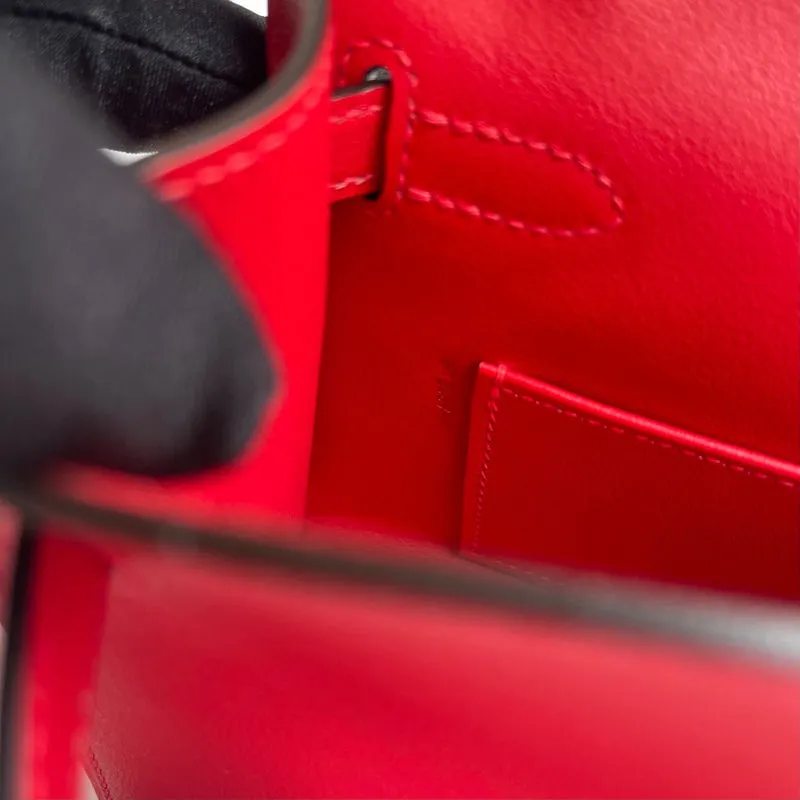 KELLY POCHETTE SWIFT LEATHER ROUGE DE COUER WITH GOLD HARDWARE (GHW) - 3