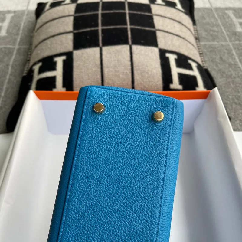 KELLY 25 TOGO LEATHER BLEU FRIDA WITH GOLD HARDWARE (GHW) - 3
