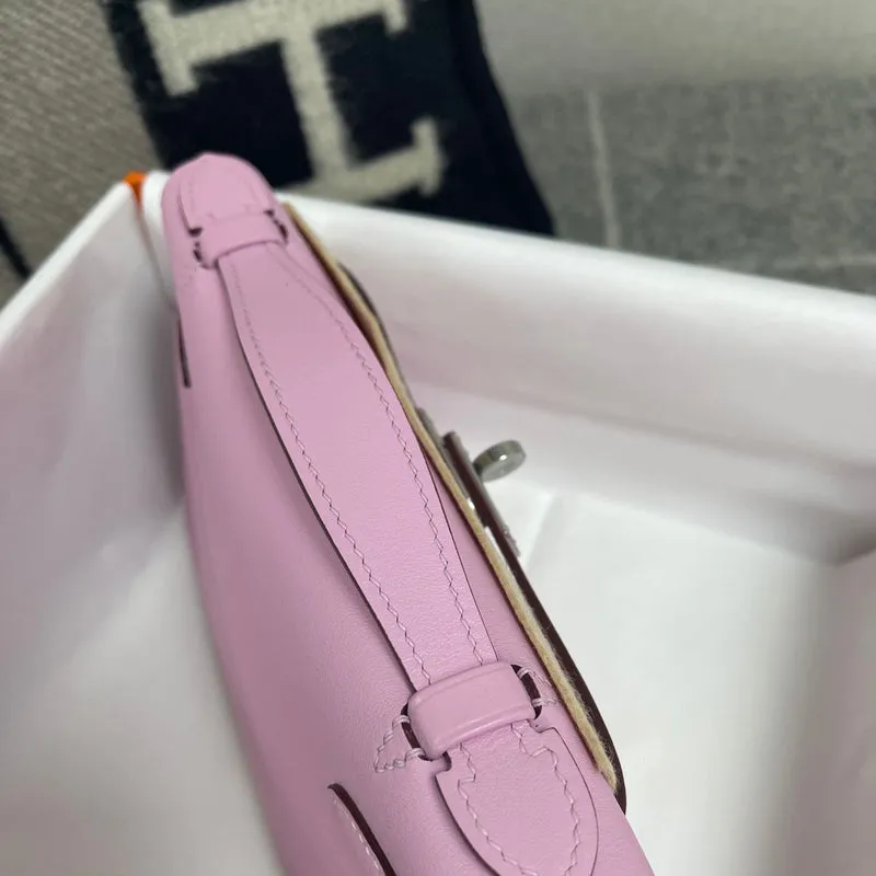KELLY POCHETTE SWIFT LEATHER ROSE MAUVE SYLVESTRE WITH PALLADIUM HARDWARE (PHW) - 5