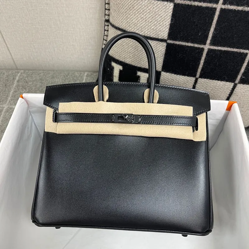 BIRKIN 25 SO BLACK BOX CALF LEATHER WITH PVD BLACK HARDWARE (LIMITED) - 2