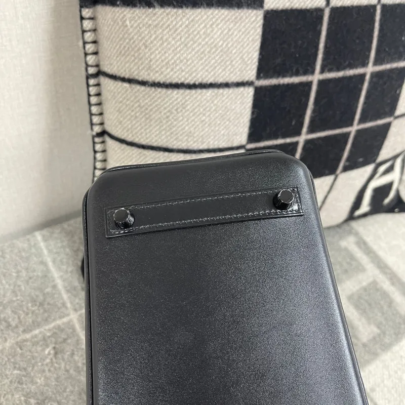 BIRKIN 25 SO BLACK BOX CALF LEATHER WITH PVD BLACK HARDWARE (LIMITED) - 7