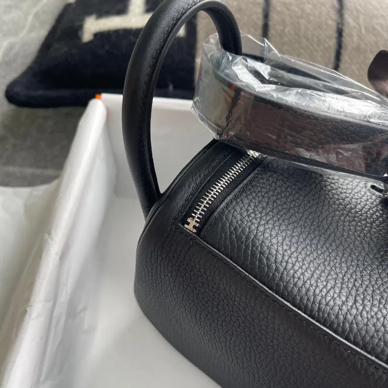 MINI LINDY 20 CLEMENCE LEATHER NOIR (BLACK) WITH PALLADIUM HARDWARE (PHW) - 4