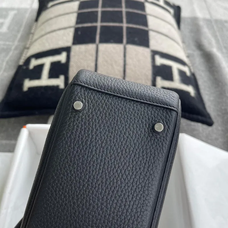 MINI LINDY 20 CLEMENCE LEATHER NOIR (BLACK) WITH PALLADIUM HARDWARE (PHW) - 6