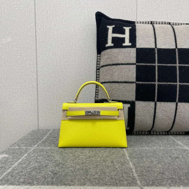 MINI KELLY II (20) EPSOM LEATHER LIME WITH PALLADIUM HARDWARE (PHW) - 1