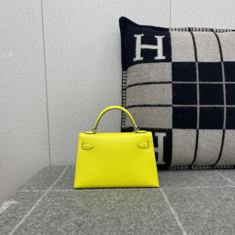 MINI KELLY II (20) EPSOM LEATHER LIME WITH PALLADIUM HARDWARE (PHW) - 2