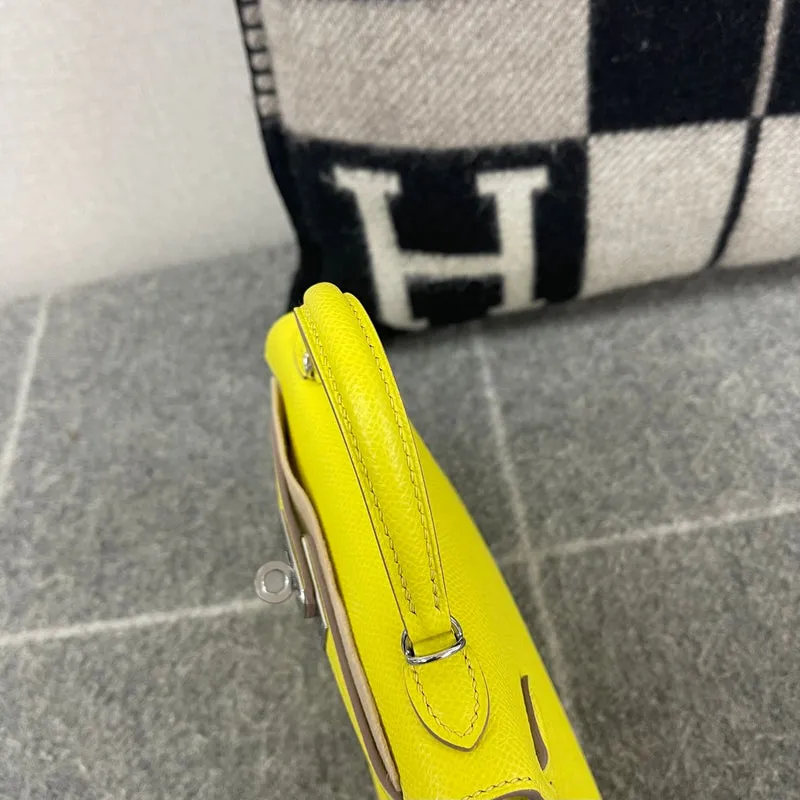 MINI KELLY II (20) EPSOM LEATHER LIME WITH PALLADIUM HARDWARE (PHW) - 4