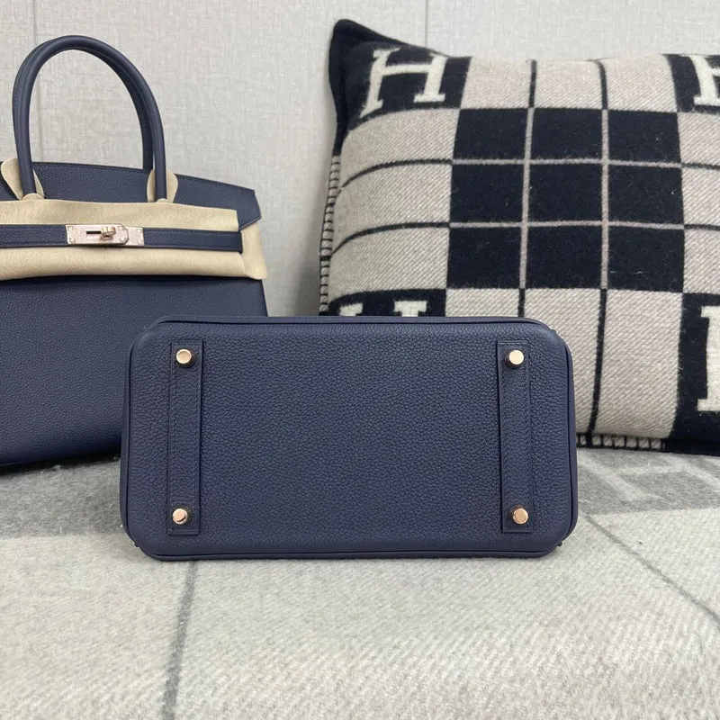 BIRKIN 25 TOGO LEATHER BLEU NUIT WITH ROSE GOLD HARDWARE (RGHW) - 3