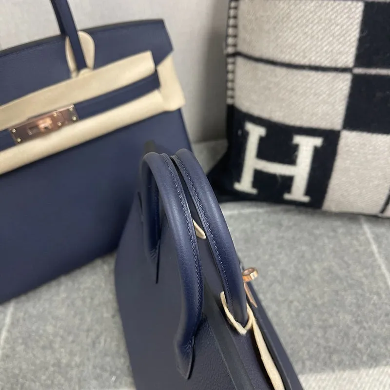BIRKIN 25 TOGO LEATHER BLEU NUIT WITH ROSE GOLD HARDWARE (RGHW) - 5