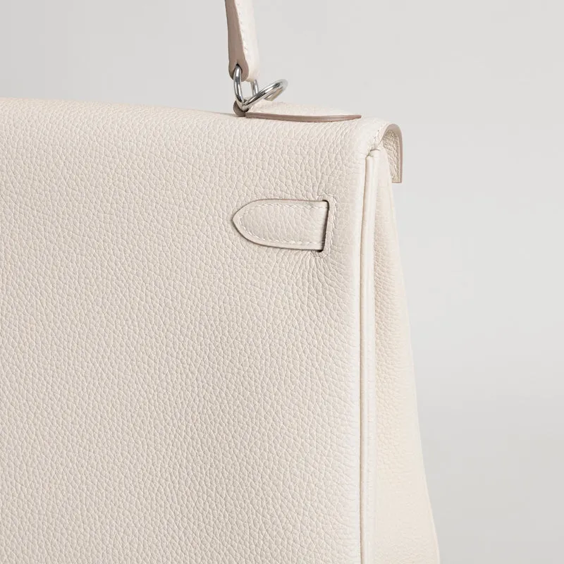 KELLY 28 TOGO LEATHER CRAIE WITH PALLADIUM HARDWARE (PHW) - 5