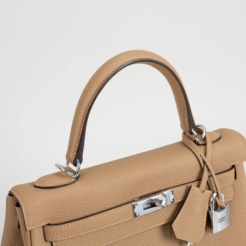 KELLY 25 TOGO LEATHER CHAI WITH PALLADIUM HARDWARE (PHW) - 5