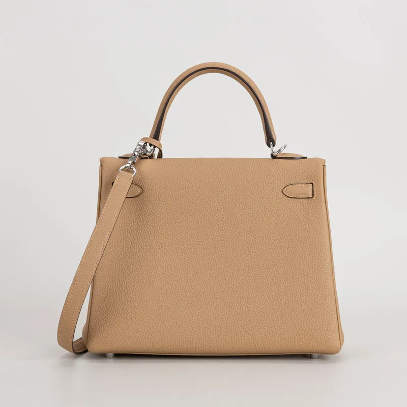 KELLY 25 TOGO LEATHER CHAI WITH PALLADIUM HARDWARE (PHW) - 3
